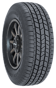 Back Country QS-3 Highway Tire tread view, black lettering